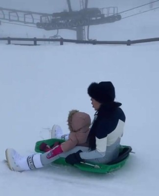 Georgina Rodríguez disfrutaba de la nieve mientras Cristiano Ronaldo marcaba un golazo