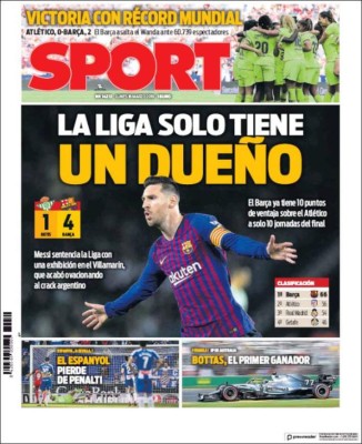 Las portada se rinden a Lionel Messi tras el hattrick contra el Betis en La Liga