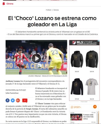 Prensa Española se rinde ante Choco Lozano tras 'maravilla' ante Villarreal