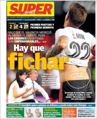 PORTADAS: Lo que el mundo del deporte amaneció diciendo este martes 23 de agosto