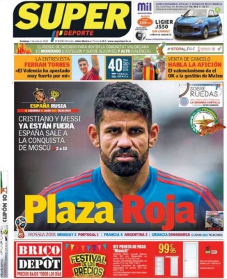 Las portadas de los diarios del mundo tras la eliminación de Messi y Cristiano de Rusia