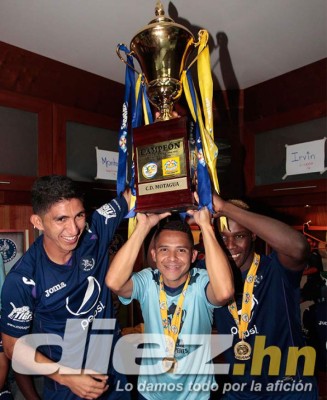 Así celebró Motagua en su camerino
