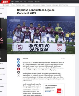 Prensa de Costa Rica: 'Hegemonía tica' y 'La S reina en la Liga Concacaf'