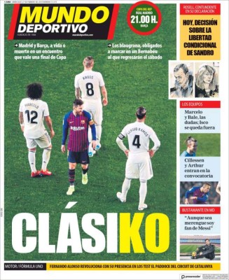 Lionel Messi se roba las portadas del clásico Real Madrid vs Barcelona en Copa del Rey&nbsp;&nbsp;