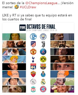 Los divertidos memes que dejó el sorteo de los octavos de final de la Champions