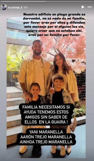 Futbolista argentino busca a su familia tras los terremotos en Venezuela