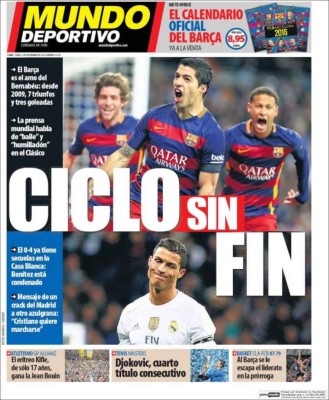 Las principales portadas deportivas en el mundo este lunes