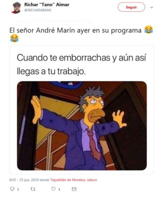 Memes despedazan a André Marín tras presentar programa en aparente estado de ebriedad