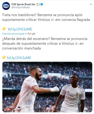 'Benzema fue antiético, cobarde y ridículo': La prensa de Brasil e internacional sobre el ataque a Vinicius &nbsp;&nbsp;