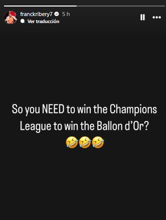 El mensaje de Ribéry tras las declaraciones de Cristiano Ronaldo sobre el Balón de Oro.