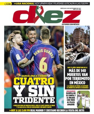 Las portadas de los diarios luego del terror vivido en México