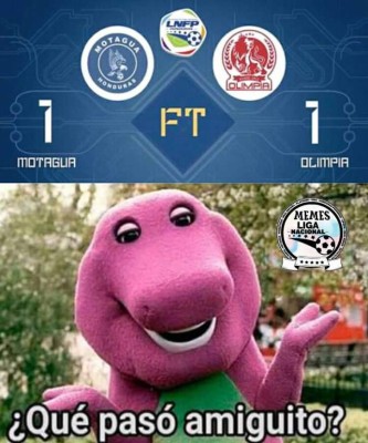 Memes: 'Trituran' al Motagua por dejar escapar el gane en el clásico ante Olimpia