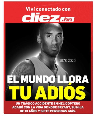 Tristes portadas: El deporte llora la muerte de Kobe Bryant, leyenda de la NBA