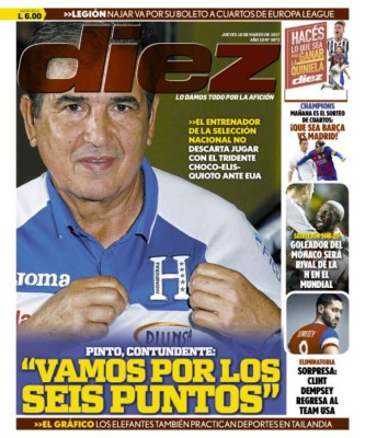 Portadas de Hoy: Jorge Luis Pinto va por los 6 puntos