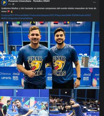 RESULTADOS DE TENIS DE MESA. Foto: Presencia Universitaria.