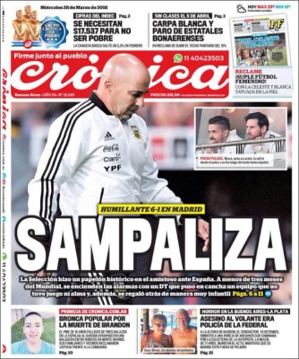 Sin piedad las portadas contra Argentina: 'Vergüenza mundial y Sampaliza'