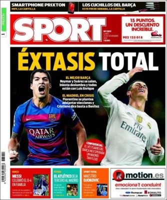 Las principales portadas deportivas en el mundo este lunes