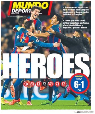La prensa internacional se rinde a la 'noche mágica' del Barcelona