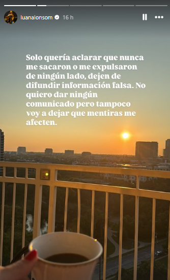 El mensaje de Luana Alonso para desmientir que fue expulsada de la Villa Olímpica.