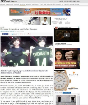 Gesto de Chicharito Hernández en Honduras le dio la vuelta a México