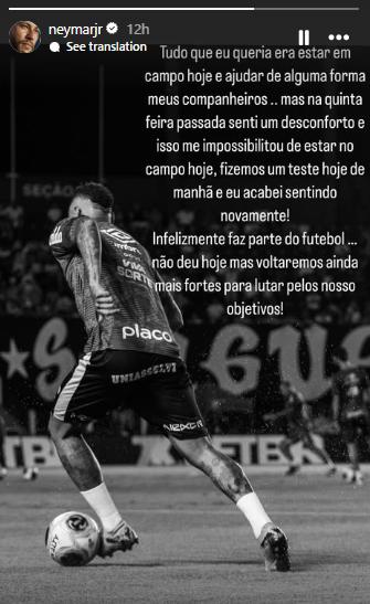 Sin jugar, pero fue al carnaval: Neymar es fusilado tras eliminación del Santos y revela el motivo de su ausencia