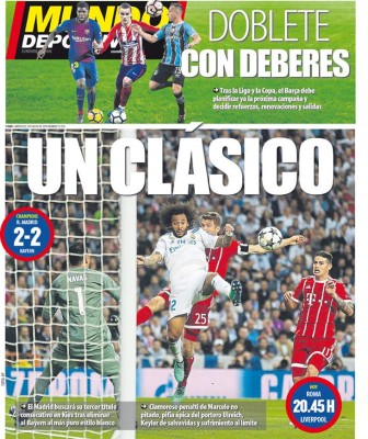 Las portadas sobre el pase a la final del Real: Así, así, así se clasifica el Madrid