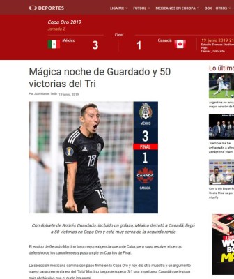 Implacable y exhibición: Lo que dice la prensa de México tras triunfo sobre Canadá