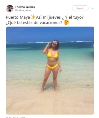 Presentadora mexicana vacaciona en las playas de Roatán, Honduras