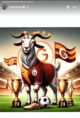 Icardi subió la imagen de una cabra con la camiseta del Galatasaray en respuesta a ‘Mou’.