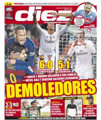Las portadas deportivas más importantes del lunes 18 de enero de 2016