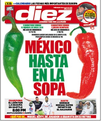 Las mejores portadas de Diez sobre la rivalidad Honduras-México