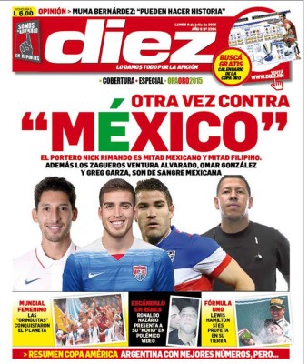 Las mejores portadas de Diez sobre la rivalidad Honduras-México