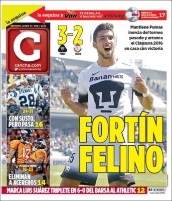 Las portadas deportivas más importantes del lunes 18 de enero de 2016