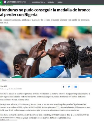 Prensa internacional despide con dignidad a Honduras de los Juegos Olímpicos