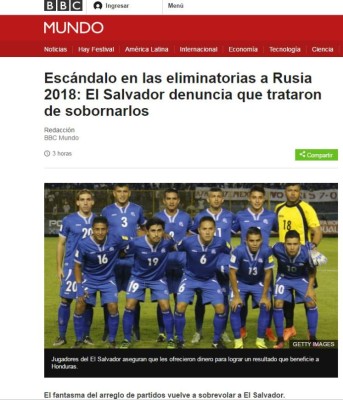 Prensa mundial hace eco del escándalo que denunciaron seleccionados de El Salvador