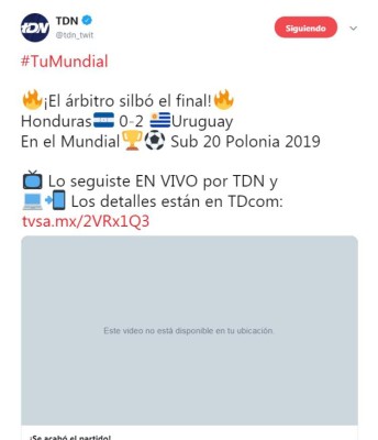 Lo que dicen los medios internacionales tras la derrota de Honduras ante Uruguay en Polonia 2019