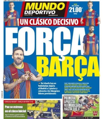 '¿Su último Clásico?': Messi se roba las portadas Real Madrid-Barcelona de la liga española