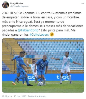 Las críticas hacia Fabián Coito tras perder ante Guatemala: 'Ridículo lo de la Selección”