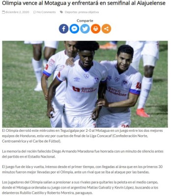 'El León impone autoridad': La prensa internacional sobre la eliminación de Olimpia a Motagua en Liga Concacaf&nbsp;&nbsp;