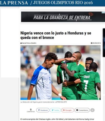Prensa internacional despide con dignidad a Honduras de los Juegos Olímpicos
