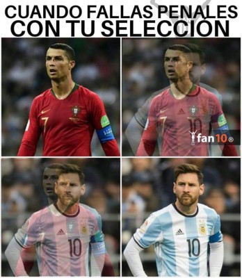 ¡Los memes atacan a Cristiano tras fallar penal pero también se acuerdan de Messi!
