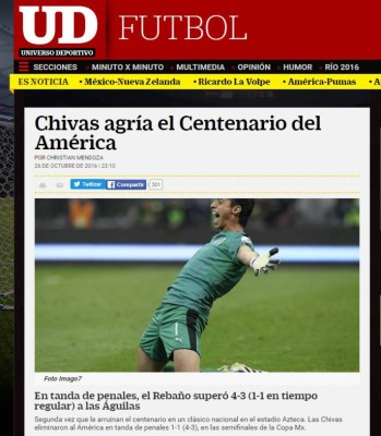 Portadas en México tras la humillación de las Chivas al América: 'Centenariazo'