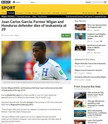 Así se despiden los medios internacionales del hondureño Juan Carlos García