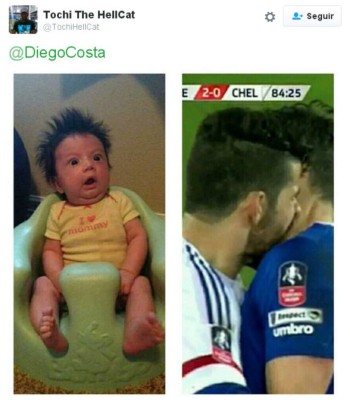 Memes a Diego Costa por intentar morden a jugador del Everton