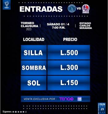 Oficial: Motagua confirma precios para el clásico ante el Olimpia a disputarse en el Carlos Miranda de Comayagua