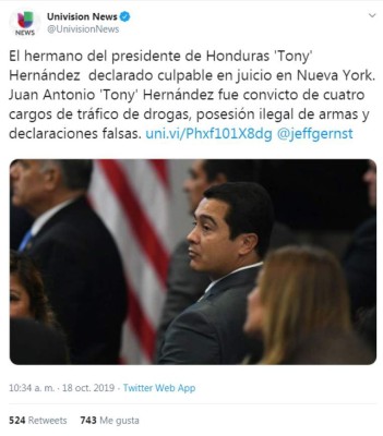 Tony Hernández: Lo que dicen los medios internacionales sobre la sentencia del exdiputado