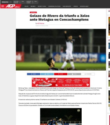 Prensa Mexicana: 'Ladraron los perros' y 'Xolos mordió al Motagua'