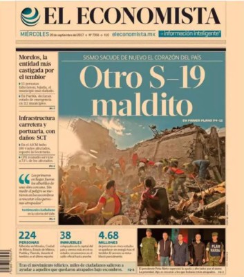 Las portadas de los diarios luego del terror vivido en México