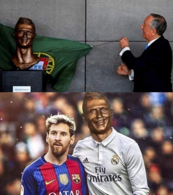 MEMES: Estatua de Cristiano en aeropuerto desata burlas en todo el mundo