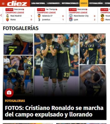 Así destaca prensa internacional expulsión de Cristiano Ronaldo
